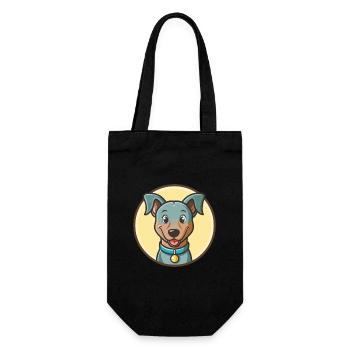 Bleu dentelle chien race dessin animé Kawaii Clipart Animal - Sac à bouteille - noir - Devant