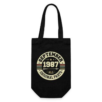 37th birthday 1987 Legendary since September 1987 - Gift Bag for Bottles - black - Front