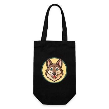 Chien-loup tchécoslovaque Race de chien Dessin animé Kawaii Pet - Sac à bouteille - noir - Devant