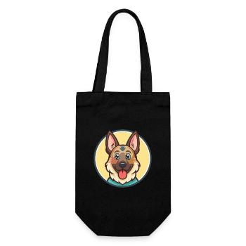 Deutscher Wachtelhund Hunderasse Karikatur Kawaii Haustier - Geschenkbeutel für Flaschen - Schwarz - Vorne