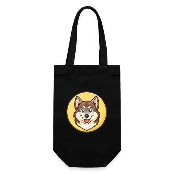Sibérien oriental Laïka race de chien drôle dessin animé Kawaii - Sac à bouteille - noir - Devant