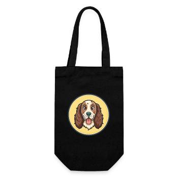 English Setter Dog Breed Cartoon Kawaii Clipart - Gift Bag for Bottles - black - Front