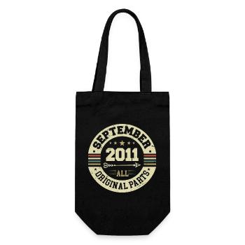 13th Birthday 2011 Legendary since September 2011 - Gift Bag for Bottles - black - Front