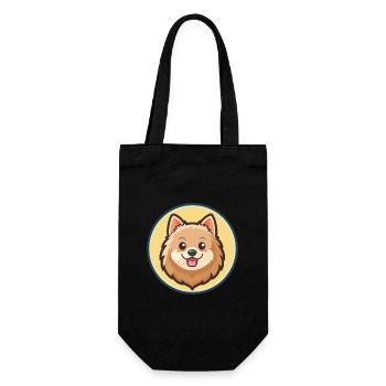 Deutsche Spitz Hunderasse Cartoon Kawaii Clipart Haustier - Geschenkbeutel für Flaschen - Schwarz - Vorne