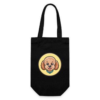 caniche miniature chien race dessin animé Kawaii Clipart - Sac à bouteille - noir - Devant