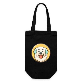 Maremma Sheepdog Dog Breed Cartoon Kawaii Clipart - Gift Bag for Bottles - black - Front