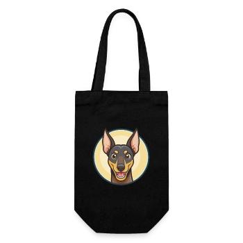 Manchester Terrier Dog Breed Cartoon Kawaii - Gift Bag for Bottles - black - Front