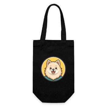 Spitz japonais chien race dessin animé Kawaii Clipart - Sac à bouteille - noir - Devant