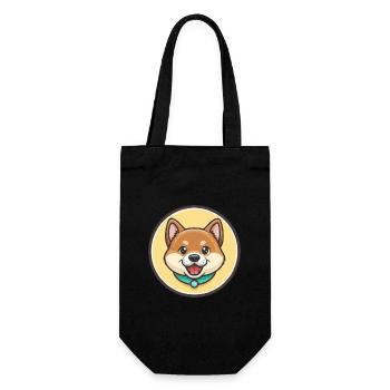 Jindo Dog Breed Cartoon Kawaii Clipart Animal Pet - Gift Bag for Bottles - black - Front
