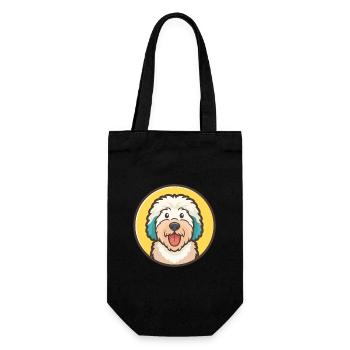 Vieux chien de berger anglais chien race dessin animé Kawaii animal de compagnie - Sac à bouteille - noir - Devant
