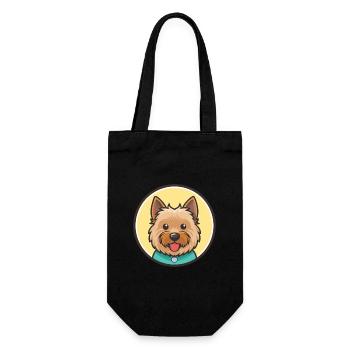 Norwich Terrier Dog Breed Cartoon Kawaii Clipart - Gift Bag for Bottles - black - Front