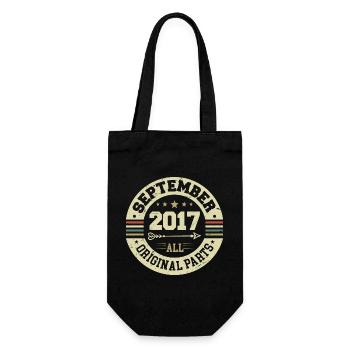 7th Birthday 2017 Legendary since September 2017 - Gift Bag for Bottles - black - Front