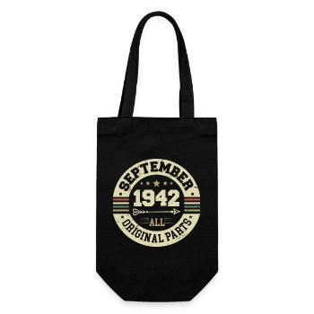 82. Geburtstag 1942 Legendär seit September 1942 - Geschenkbeutel für Flaschen - Schwarz - Vorne