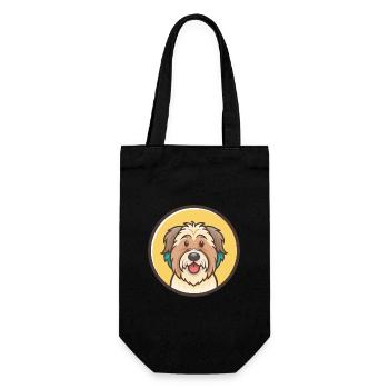 Berger des Pyrénées Race de chien Dessin animé Kawaii Clipart - Sac à bouteille - noir - Devant