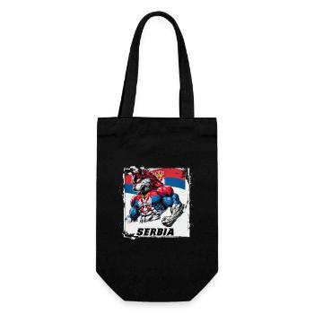 Motif du drapeau du loup de Serbie - Sac à bouteille - noir - Devant