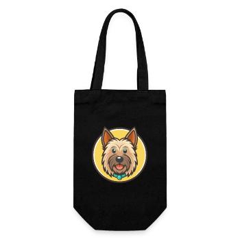 Skye Terrier Hund Rasse Cartoon Kawaii Clipart Haustier - Geschenkbeutel für Flaschen - Schwarz - Vorne