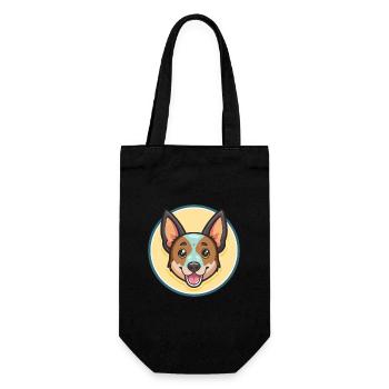 St Miguel Cattle Dog Breed Cartoon Kawaii Clipart - Gift Bag for Bottles - black - Front