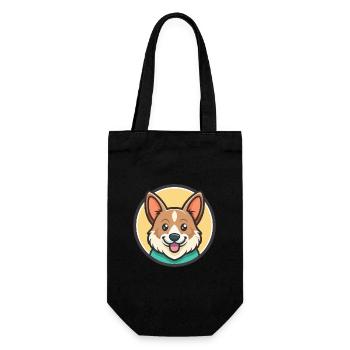 Taigan Dog Breed Cartoon Kawaii Clipart Animal Pet - Gift Bag for Bottles - black - Front
