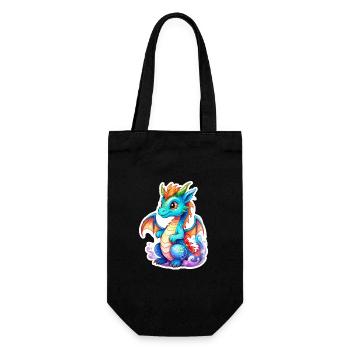 Drache Wasserfarben - Geschenkbeutel für Flaschen - Schwarz - Vorne