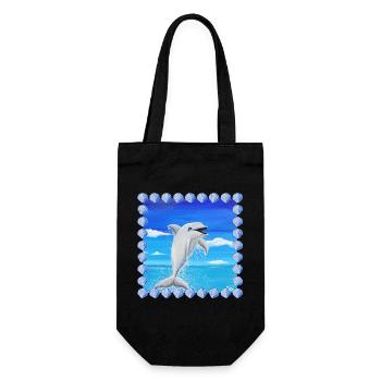 Cheeky Dolphin - Sonja Ariel von Staden - Gift Bag for Bottles - black - Front