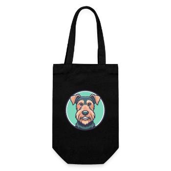 Airedale Terrier Chien Race Dessin animé Kawaii Clipart - Sac à bouteille - noir - Devant