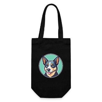 Bouvier australien chien race dessin animé Kawaii Clipart - Sac à bouteille - noir - Devant
