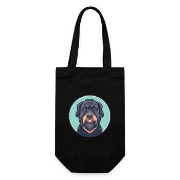 Noir Russe Terrier Chien Race Dessin Animé Kawaii Pet - Sac à bouteille - noir - Devant