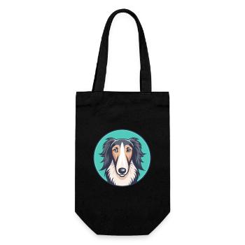 Borzoi Dog Breed Cartoon Kawaii Clipart Animal Pet - Gift Bag for Bottles - black - Front