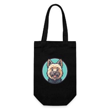 Cairn Terrier Hund Rasse Cartoon Kawaii Clipart Haustier - Geschenkbeutel für Flaschen - Schwarz - Vorne