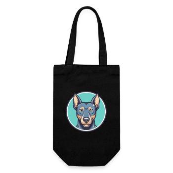 Bleu dentelle chien race dessin animé Kawaii Clipart Animal - Sac à bouteille - noir - Devant