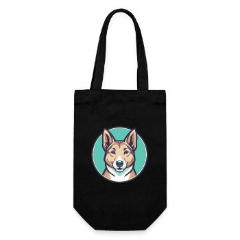 Carolina Chien Race Coloré Dessin animé Kawaii Clipart - Sac à bouteille - noir - Devant