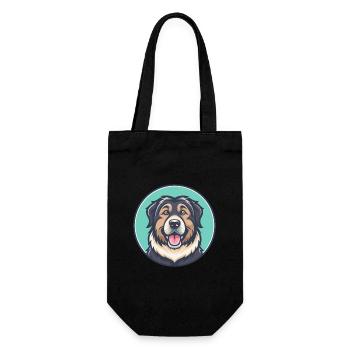 Caucasian Ovcharka Dog Breed Cartoon Kawaii - Gift Bag for Bottles - black - Front