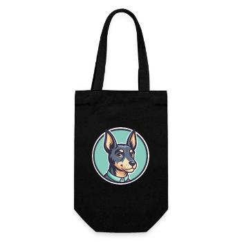 Blauer Paul Terrier Hund Rasse Cartoon Kawaii Clipart - Geschenkbeutel für Flaschen - Schwarz - Vorne