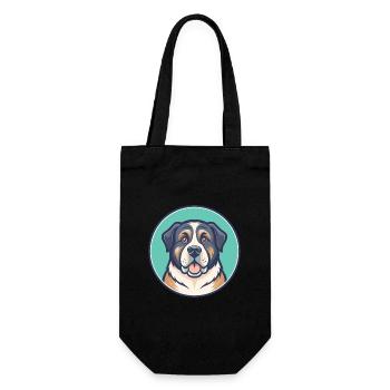 Chien de berger d’Asie centrale Race Dessin animé Kawaii - Sac à bouteille - noir - Devant
