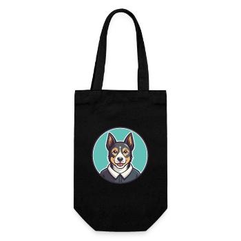Cesky Strakaty Pes Dog Breed Cartoon Kawaii - Gift Bag for Bottles - black - Front