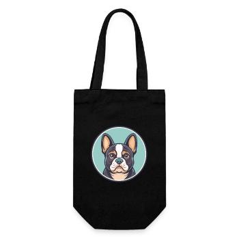 Chien Français Tricolore Hunderasse Karikatur Kawaii - Geschenkbeutel für Flaschen - Schwarz - Vorne