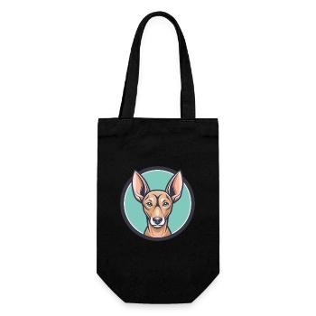 Cirneco Dell Etna Dog Breed Cartoon Kawaii Clipart - Gift Bag for Bottles - black - Front