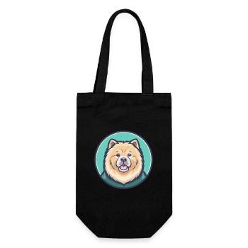 Chow Chow Hund Rasse Karikatur Kawaii Clipart Tier - Geschenkbeutel für Flaschen - Schwarz - Vorne