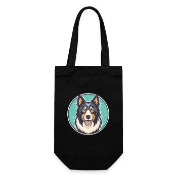 Chien de berger croate Chien Race Dessin animé Kawaii Clipart - Sac à bouteille - noir - Devant