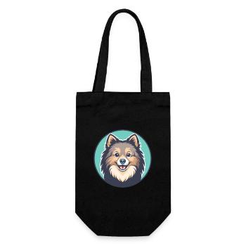 Spitz danois chien race dessin animé Kawaii Clipart animal de compagnie - Sac à bouteille - noir - Devant
