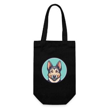 Tschechoslowakische Vlcak Hunderasse Karikatur Kawaii Haustier - Geschenkbeutel für Flaschen - Schwarz - Vorne