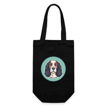 Deutscher Wachtelhund Hunderasse Karikatur Kawaii Haustier - Geschenkbeutel für Flaschen - Schwarz - Vorne