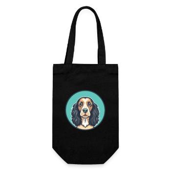 Field Spaniel Hund Rasse Cartoon Kawaii Clipart Haustier - Geschenkbeutel für Flaschen - Schwarz - Vorne