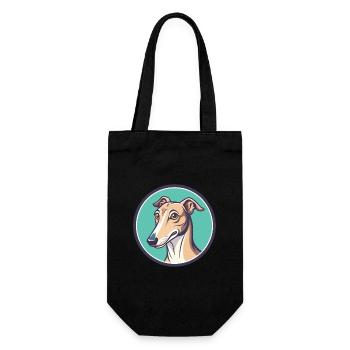 Galgo Español Chien Race Dessin animé Kawaii Clipart Animal de compagnie - Sac à bouteille - noir - Devant