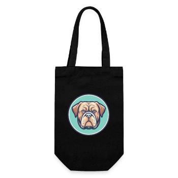 Französisch Bordeaux Mastiff Hunderasse Karikatur Kawaii - Geschenkbeutel für Flaschen - Schwarz - Vorne