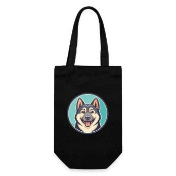 Hallefors Elkhound Dog Breed Cartoon Kawaii - Gift Bag for Bottles - black - Front