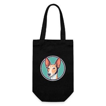 Ibizan Hound Dog Breed Cartoon Kawaii Clipart Pet - Gift Bag for Bottles - black - Front