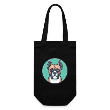 Deutscher Boxer Hund Rasse Cartoon Kawaii Clipart Haustier - Geschenkbeutel für Flaschen - Schwarz - Vorne