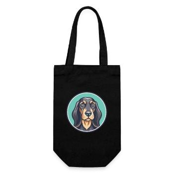 Griechischer Hase Hund Rasse Karikatur Kawaii Clipart - Geschenkbeutel für Flaschen - Schwarz - Vorne