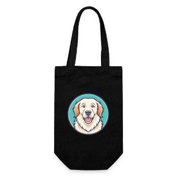 Grande Pyrénées Chien Race Dessin animé Kawaii Clipart - Sac à bouteille - noir - Devant